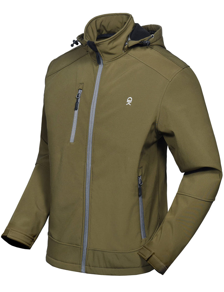 Little Donkey Andy Softshelljacke für Herren mit abnehmbarer Kapuze, Fleecefutter und Wasserabweisen