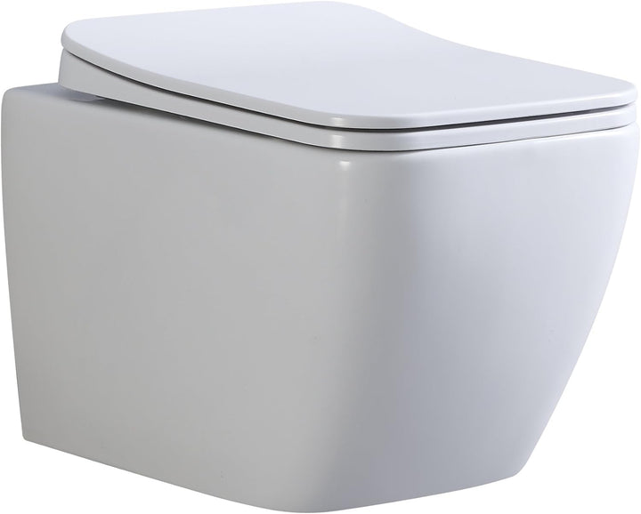 Cube Design Hänge WC spülrandlos Toilette inkl. WC Sitz mit Softclose Absenkautomatik + abnehmbar