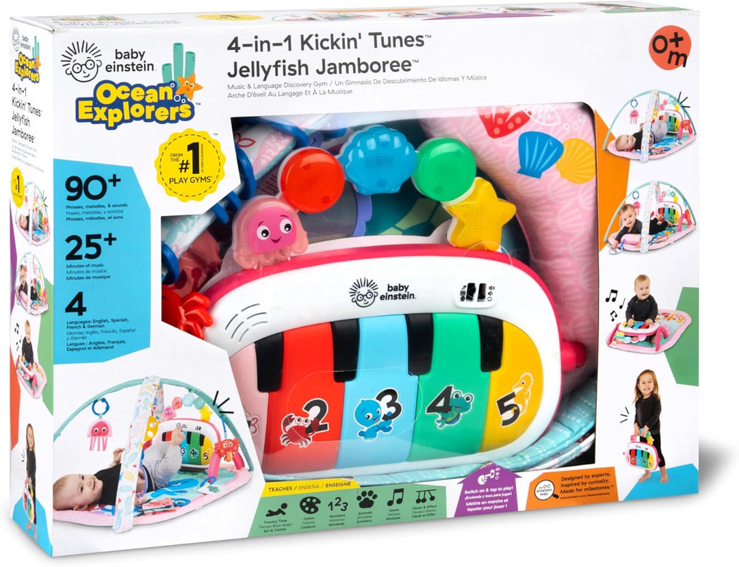 Baby Einstein Ocean Explorers 4-in-1 Spielbogen Baby Spielmatte mit Kick Piano, Musik- & Sprachförde