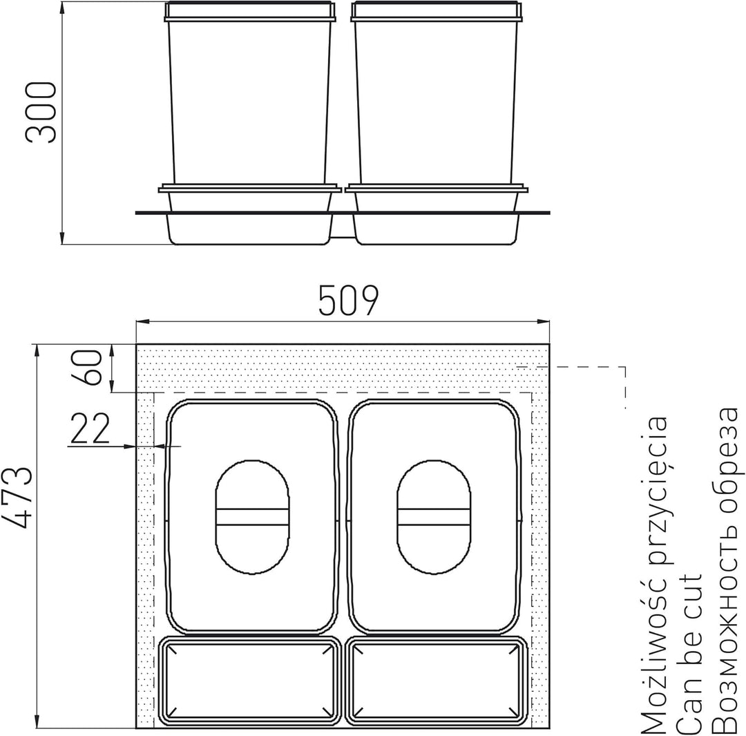 GTV PB-91104100B5-A Mülltrennsysteme, Anthrazit, normal