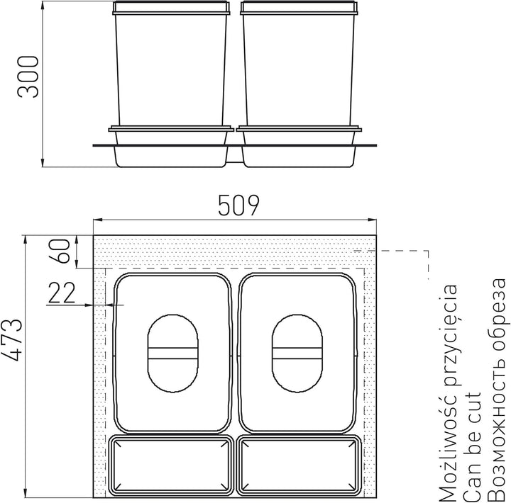 GTV PB-91104100B5-A Mülltrennsysteme, Anthrazit, normal