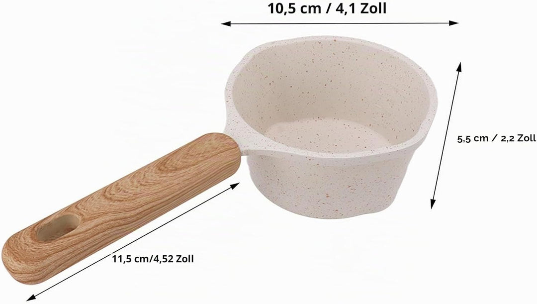 Antihaftbeschichteter Kleiner Topf, Kleiner Weisser Sossentopf, Milchtopf Mit Flachem Boden, Multifu