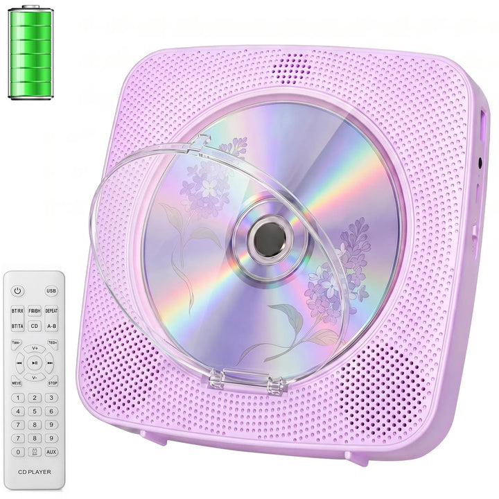 Gueray Desktop CD Player Bluetooth CD-Spieler mit Lautsprechern für Zuhause 1800mAh Tragbarer CD-Pla
