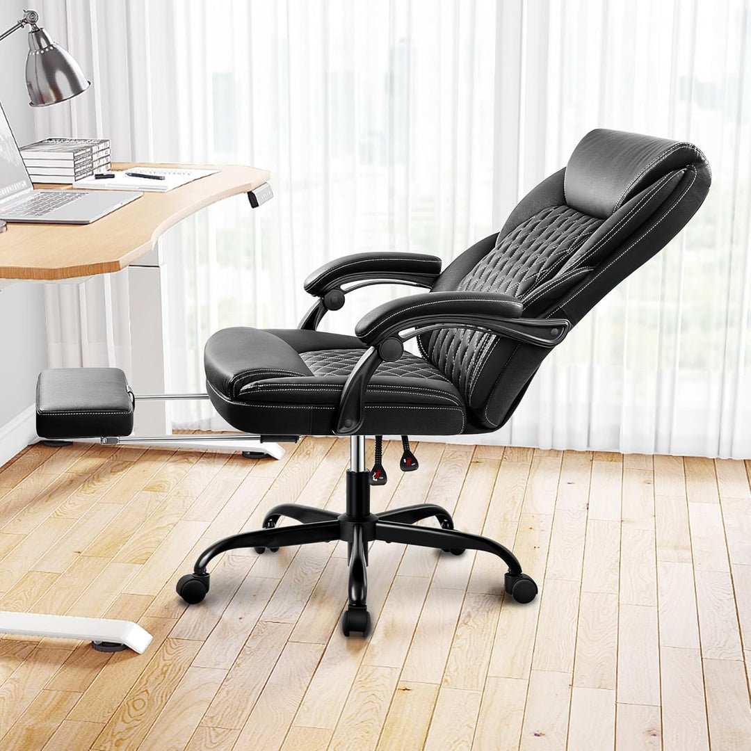BestEra Bürostuhl Office Chair, Grosser und hoher Chefsessel mit Fussstütze, Ergonomischer Schreibti