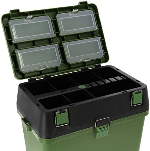 NGT Sitzbox Seat Box Sitzkiepe Angelkoffer Tackle Box mit Rucksacküberzug aus Canvas
