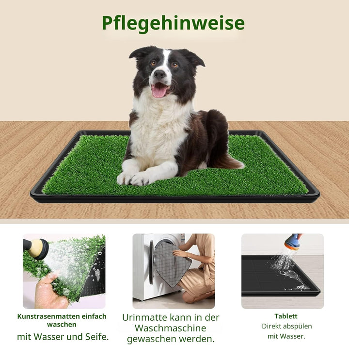 Hunde Gras Pad mit Tablett, Hund Töpfchen Gras für Welpen Training, Wiederverwendbare Trainingsunter