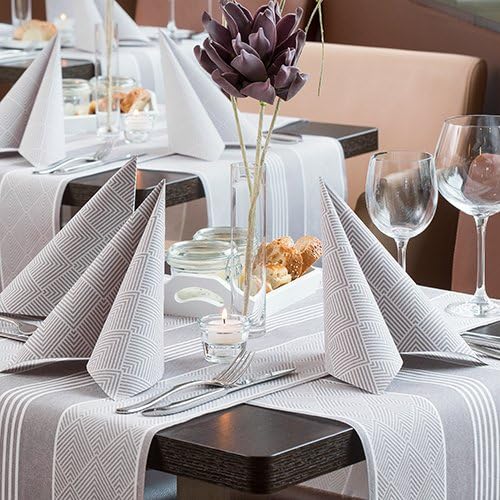 250 Servietten "ROYAL Collection" 1/4-Falz 40 cm x 40 cm braun "Elegance" 86498 Papstar Premium stof
