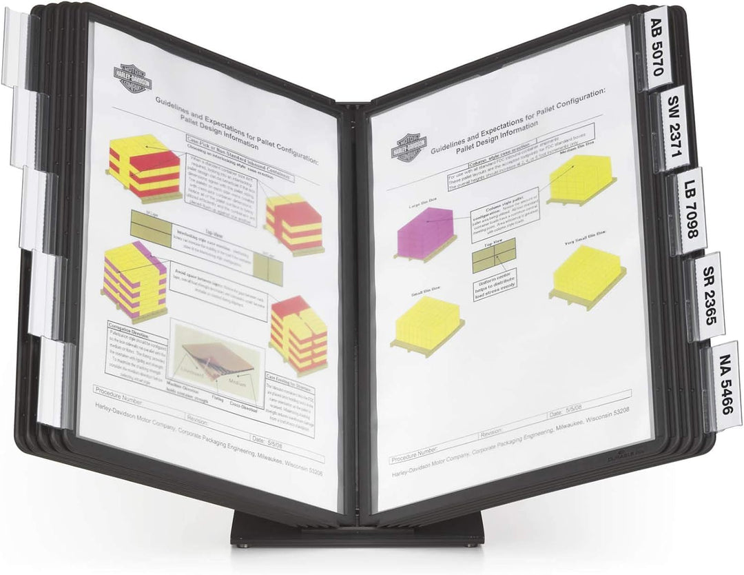 Durable Tisch-Sichttafelsystem (Vario Table 10, mit 10 Sichttafeln A4) schwarz, 557001 Tisch 10 Tafe