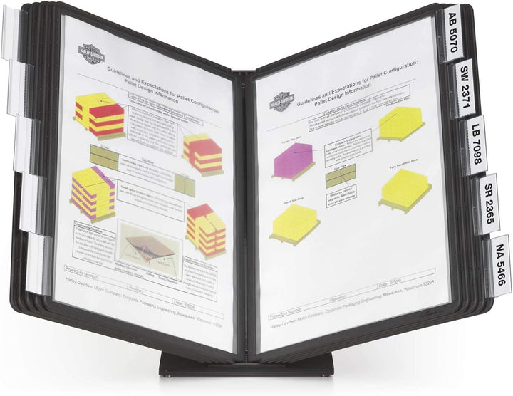 Durable Tisch-Sichttafelsystem (Vario Table 10, mit 10 Sichttafeln A4) schwarz, 557001 Tisch 10 Tafe