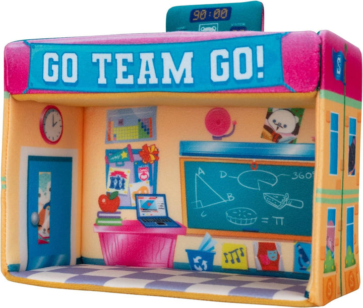 Squishville SQM0325 Schule, superweiches Spielset mit 5cm Mini-Squishmallows Plüschfigur und Zubehör