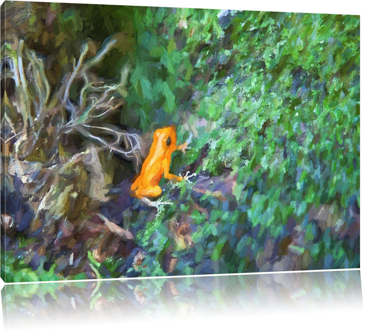 hochgiftiger kleiner Frosch Spezial Format: 100x70 cm auf Leinwand, XXL riesige Bilder fertig gerahm