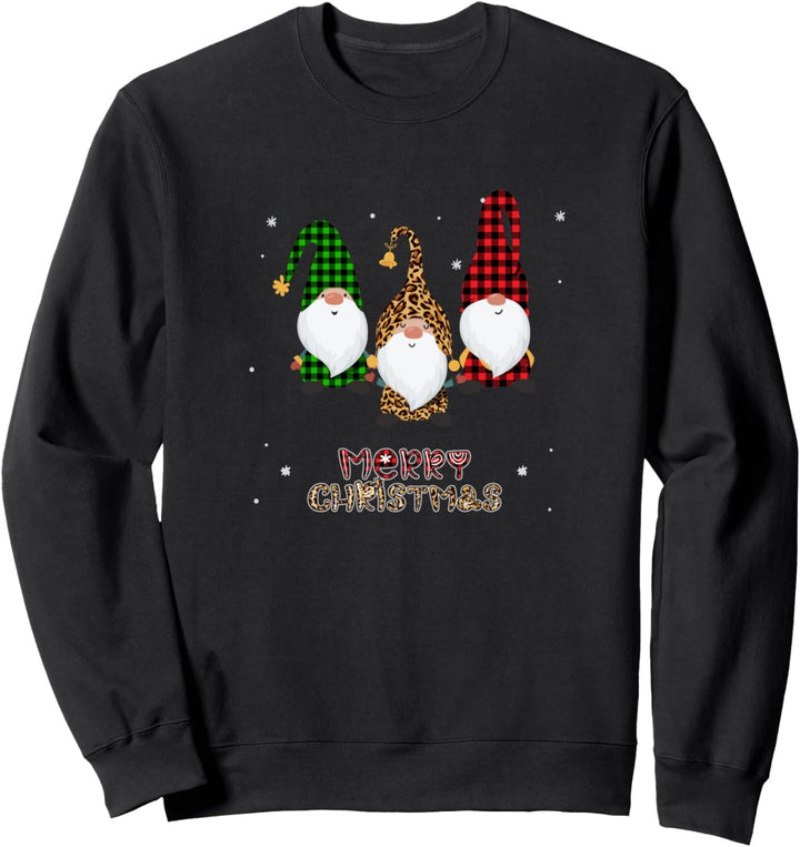 Gnomes Buffalo Plaid Leopard Christmas Tree Santa Snowflakes Sweatshirt