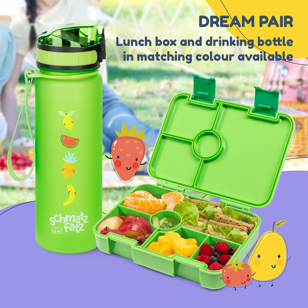 schmatzfatz Brotdose Kinder mit Fächern, BPA Frei Lunchbox Kinder, Bento Box Kinder, Brotbox für Mäd