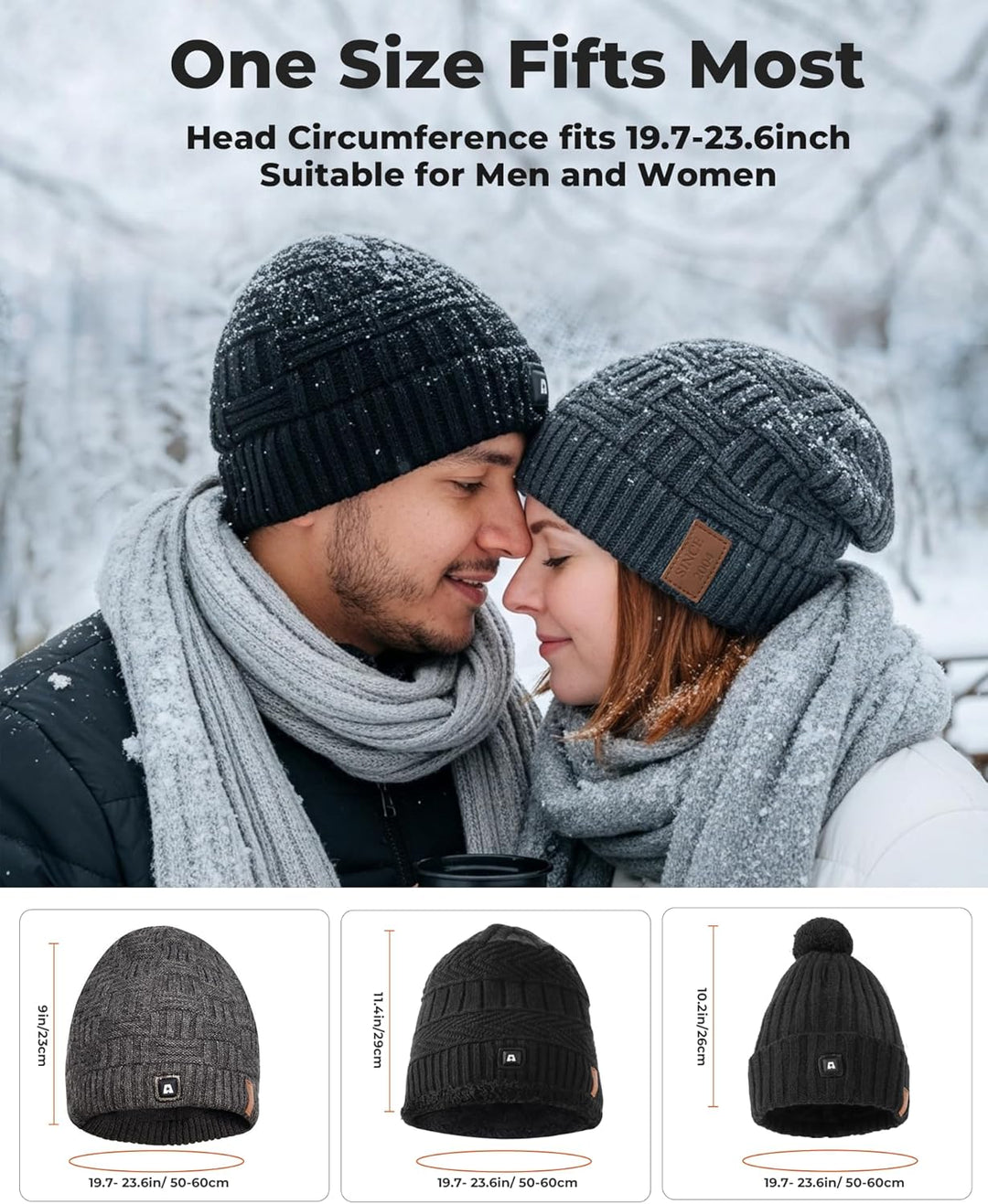 ARRIS Beheizte Mütze, elektrisch, beheizt, Beanie-Kopfwärmer, mit 7,4 V wiederaufladbarem Akku, für