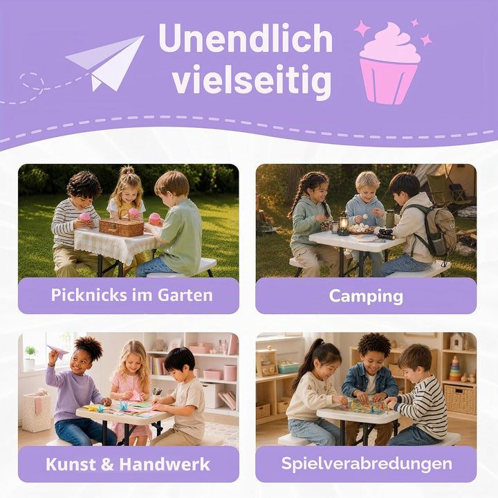 LIFETIME Picknicktisch, leichtgewichtig, zusammenklappbar Beige, Beige