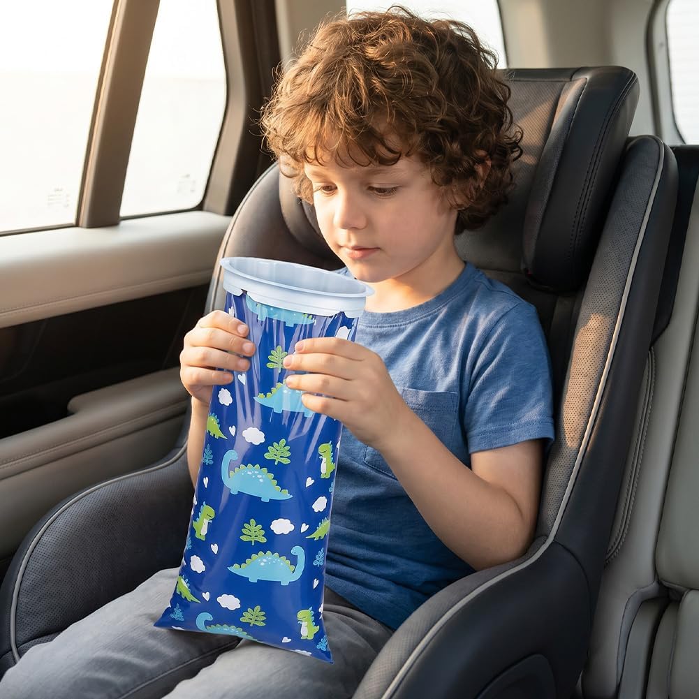 Kotztüten Auto Kinder, 30 Stück Spuckbeutel für Kinder, Spuckbeutel Tragbare Brechbeutel mit Ring, 1