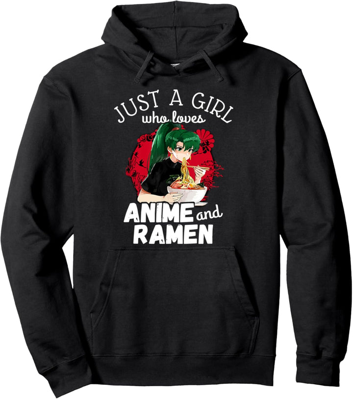 Nur ein Mädchen, das japanische Anime- und Ramen-Manga liebt Pullover Hoodie
