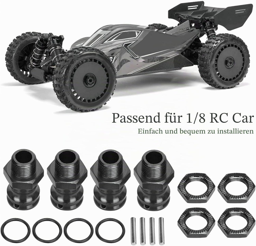 Alomejor 4 Stück Radnabenverlängerung RC 17 mm Sechskant 23 mm Radverlängerungsadapter Sechskantschr