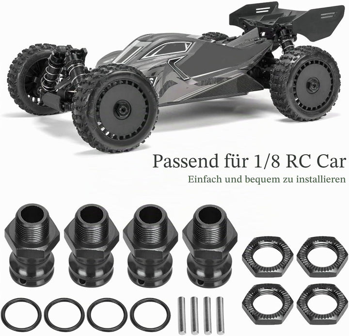 Alomejor 4 Stück Radnabenverlängerung RC 17 mm Sechskant 23 mm Radverlängerungsadapter Sechskantschr