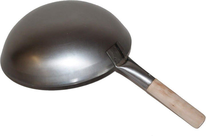 AAF Nommel ®, WOK SET, Pfanne 40 cm Ø runder Boden Carbon Stahl für Gasherd und Induktion Mulde + Wo