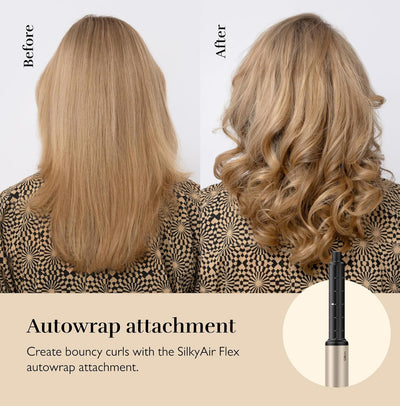 Silk'n Air Styler & Haartrockner I SilkyAir Flex I 5-in-1 Auto-Wrap-Lockenaufsatz, Paddle-Bürste, Ov