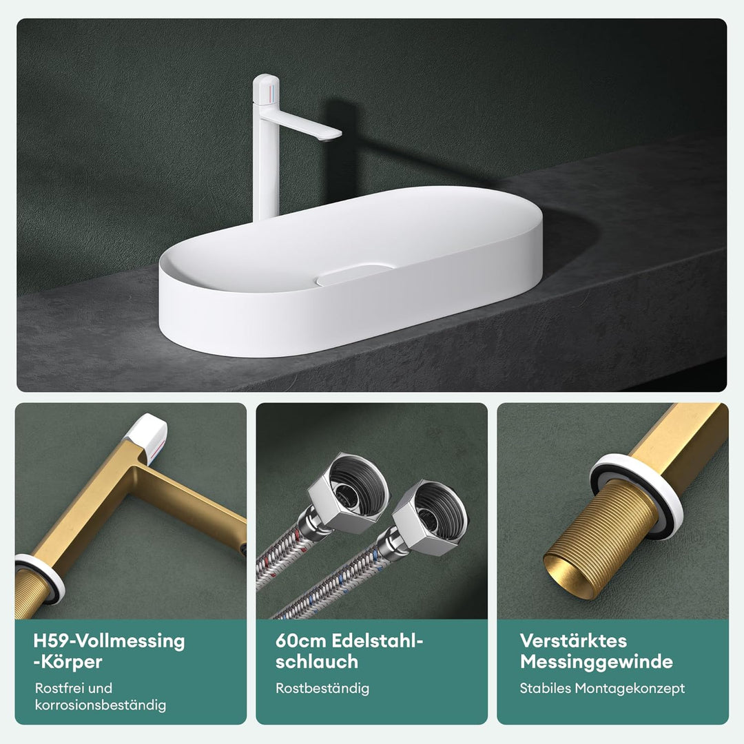 Mai & Mai Wasserhahn Bad Waschtischarmatur Einhebelmischer Mischbatterie Bad Armatur Badezimmer aus