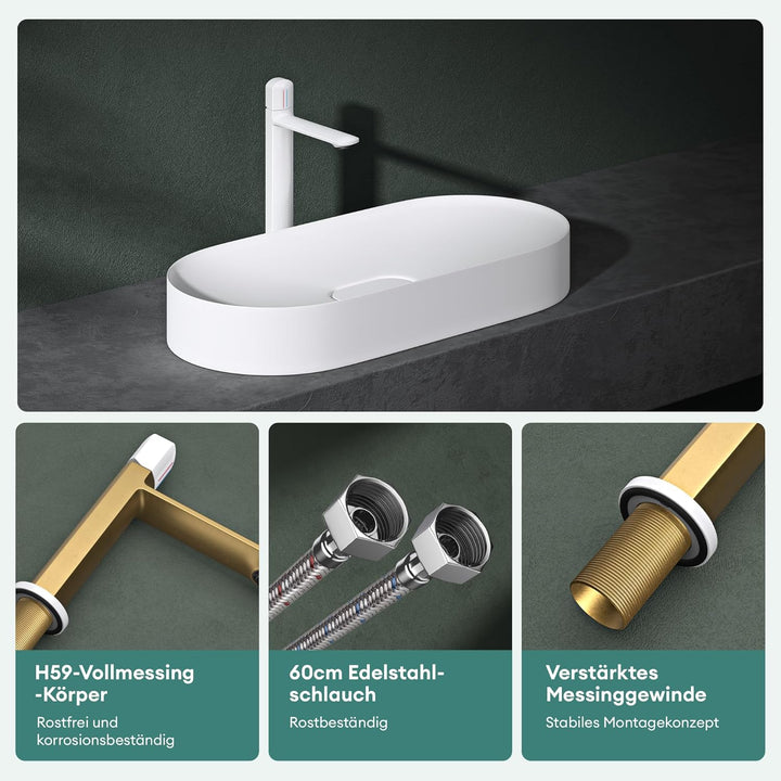 Mai & Mai Wasserhahn Bad Waschtischarmatur Einhebelmischer Mischbatterie Bad Armatur Badezimmer aus