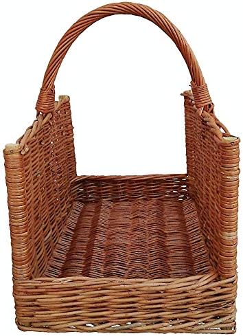 Holzkorb aus Weide Braun 55x35x53 cm Kaminkorb