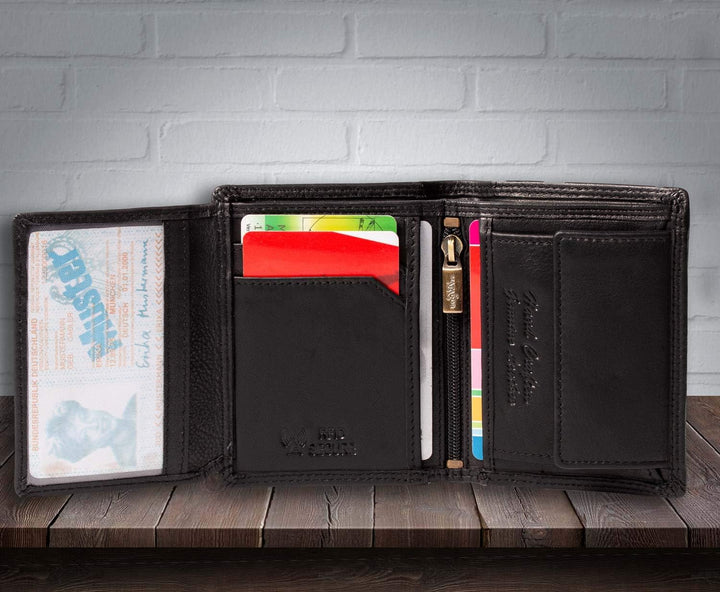 MATADOR Kleines RFID Blocker Portemonnaie Herren Klein Leder | Kleine Geldbörse Herren Slim Wallet m