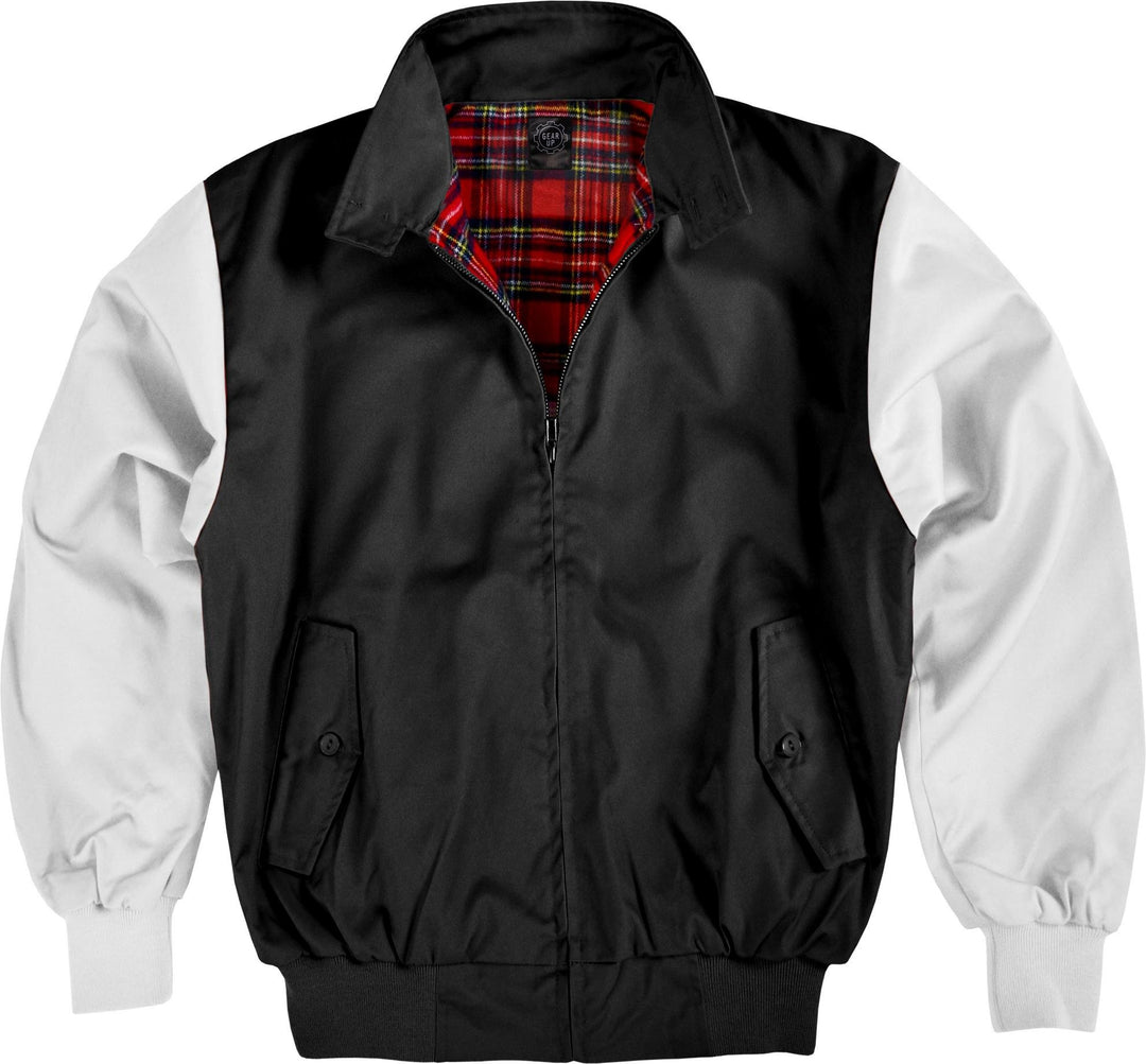Original GearUp® Harrington Jacke English Style in 12 verschiedenen Designs wählbar M Schwarz-Weiss,