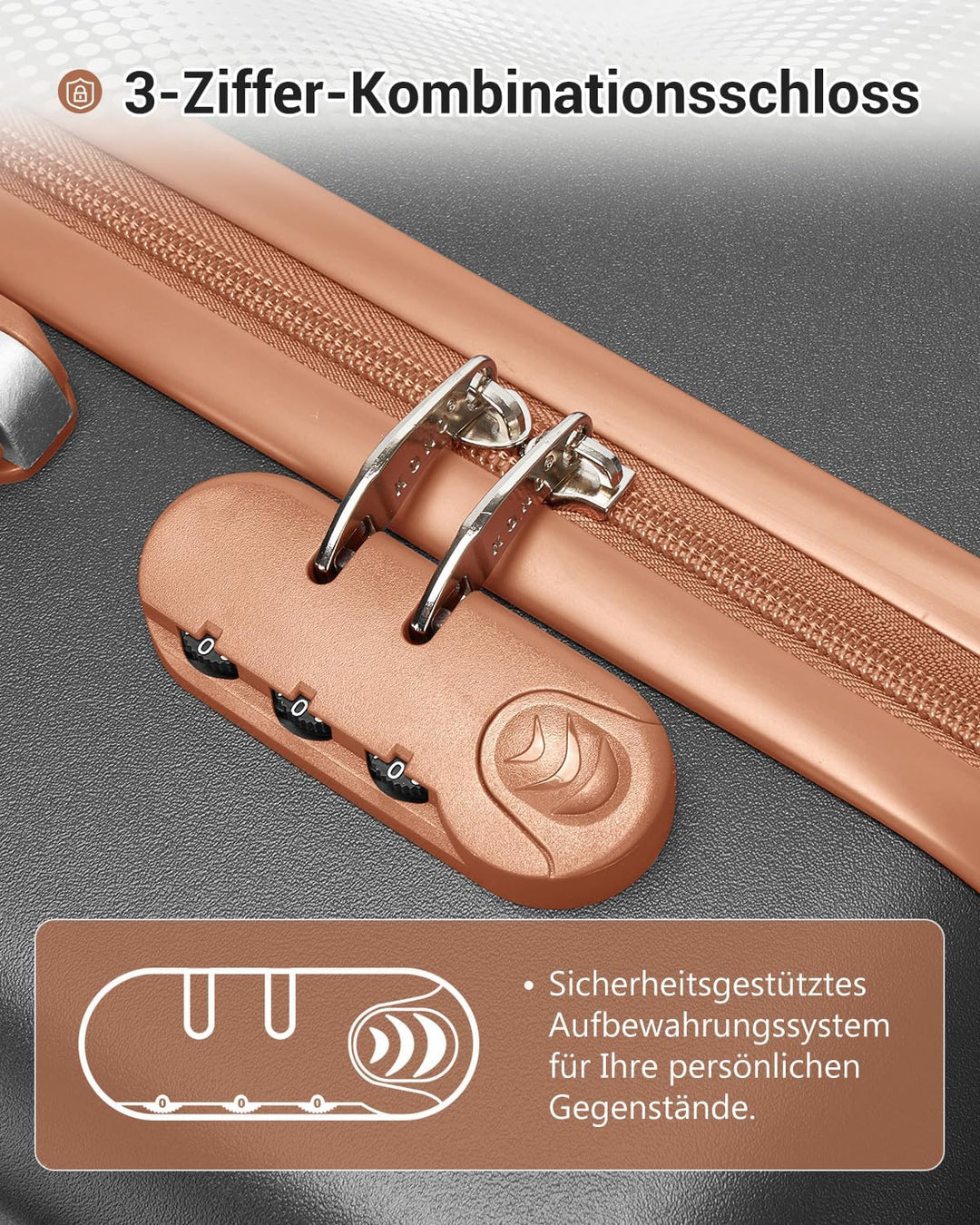 KONO Hartschalenkoffer 66.5x45.5x25cm, 61L Mittelgross Koffer für Business und Kurzreise für Paare,