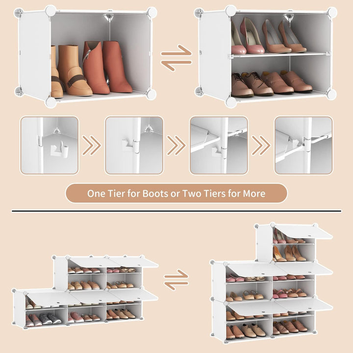 Schuhschrank, Schuhregal 10 Ebenen Schuhschrank Schmal Hoch für 20 Paar Schuhe, 43×32×153cm Schuhreg