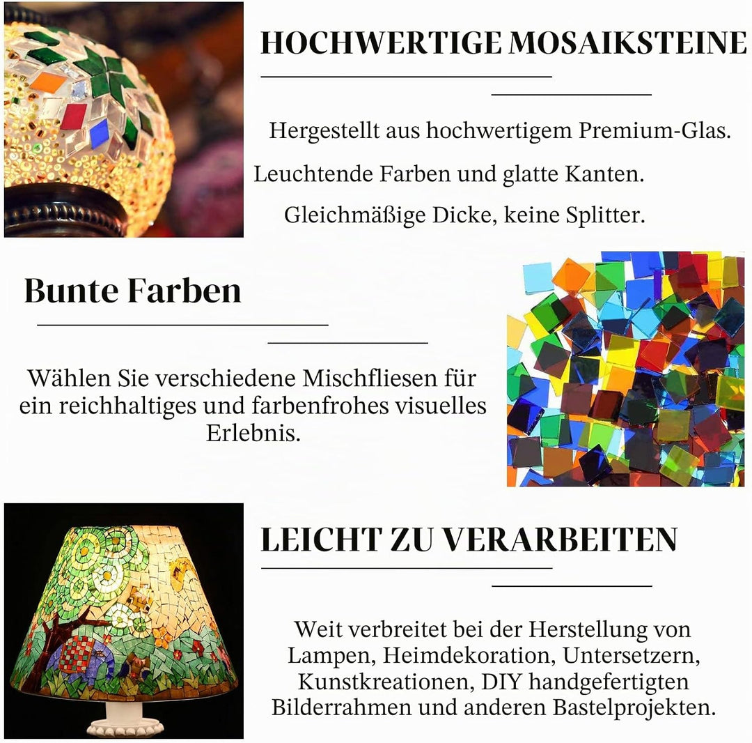Mosaik-Fliesen, transparent, gemischte Farben, Mosaik-Fliesen, Glas-Stücke für Heimdekoration oder B