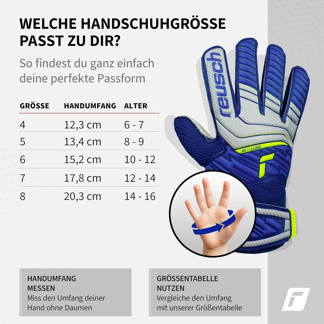 Reusch Jungen Attrakt Junior Unisex Torwarthandschuhe mit Aussennaht Schnitt und Solid Belag, Geeign