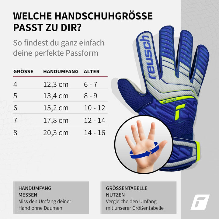 Reusch Jungen Attrakt Junior Unisex Torwarthandschuhe mit Aussennaht Schnitt und Solid Belag, Geeign