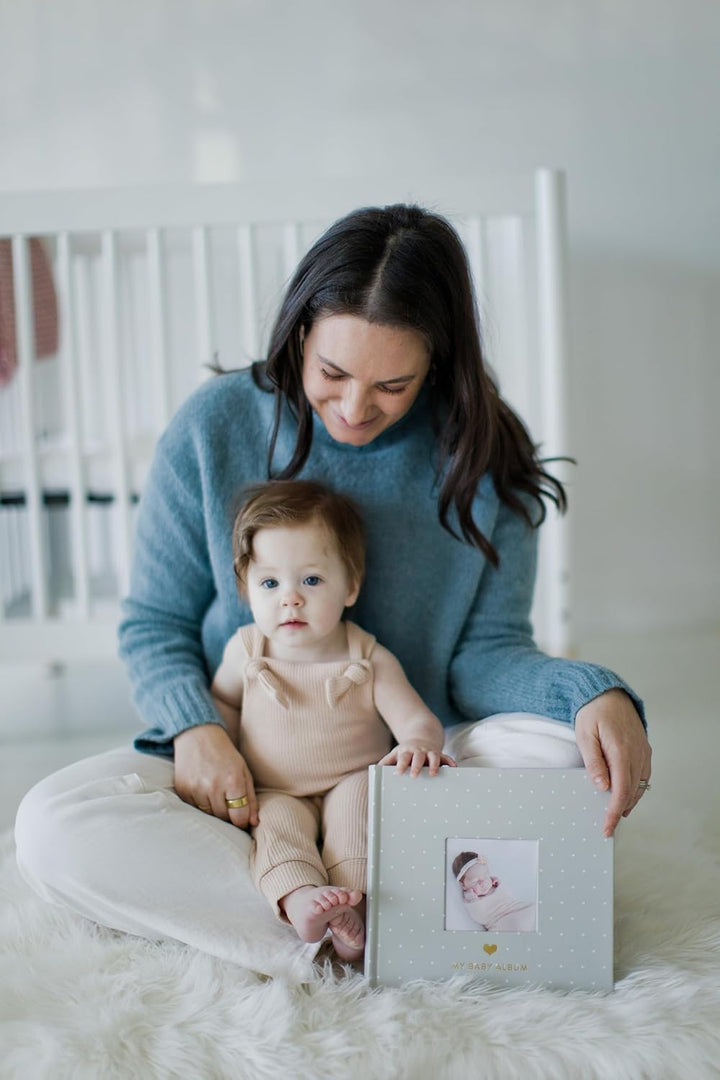 Pearhead My Baby Album, Baby Book Photo Keepsake for New and Expecting Parents, 50 Pages, Holds 200