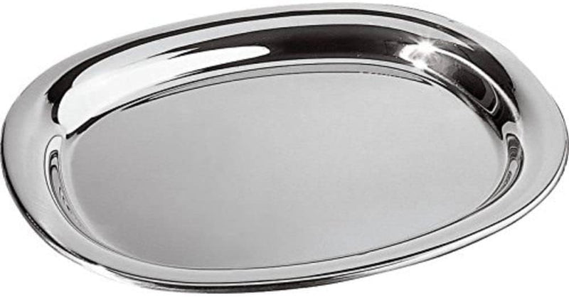 Alessi Servierplatte, Edelstahl, Silber, 13.5 x 43 x 24.5 cm 13.5 x 43 x 24.5 cm Silber, 13.5 x 43 x