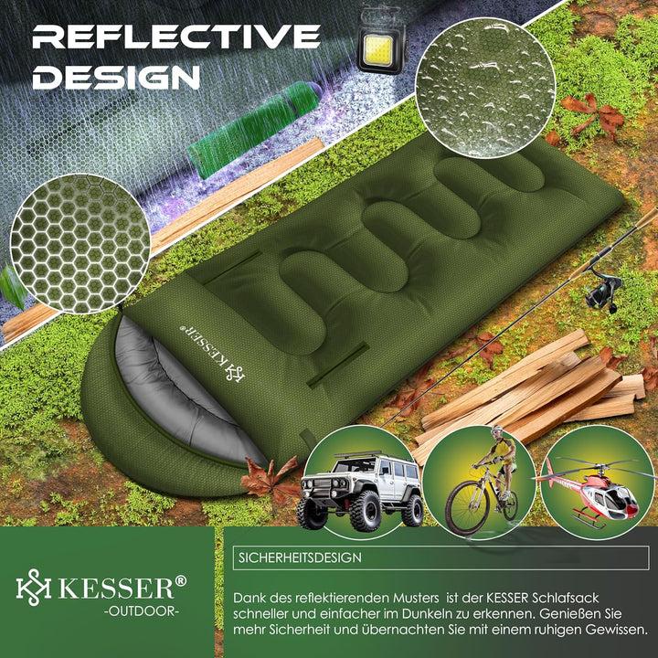 KESSER® Schlafsack Outdoor | Deckenschlafsack 3-4 Jahreszeiten | Camping-Sleeping-Bag für Erwachsene