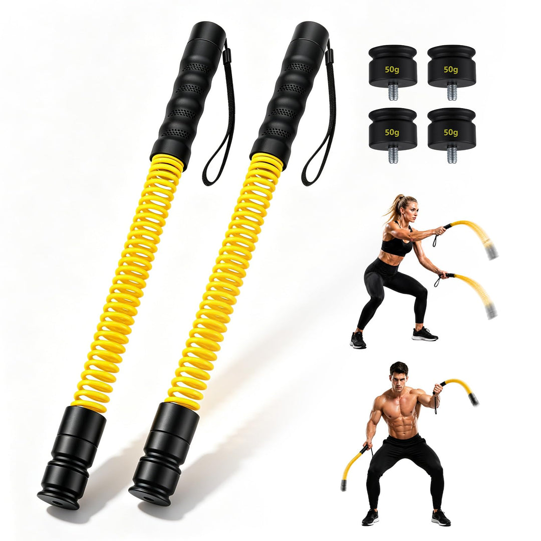Battle Rope Ohne Seil mit Gewichtsringen – Verstellbare Battle Ropes (50-70 lbs) für Zuhause, Leise