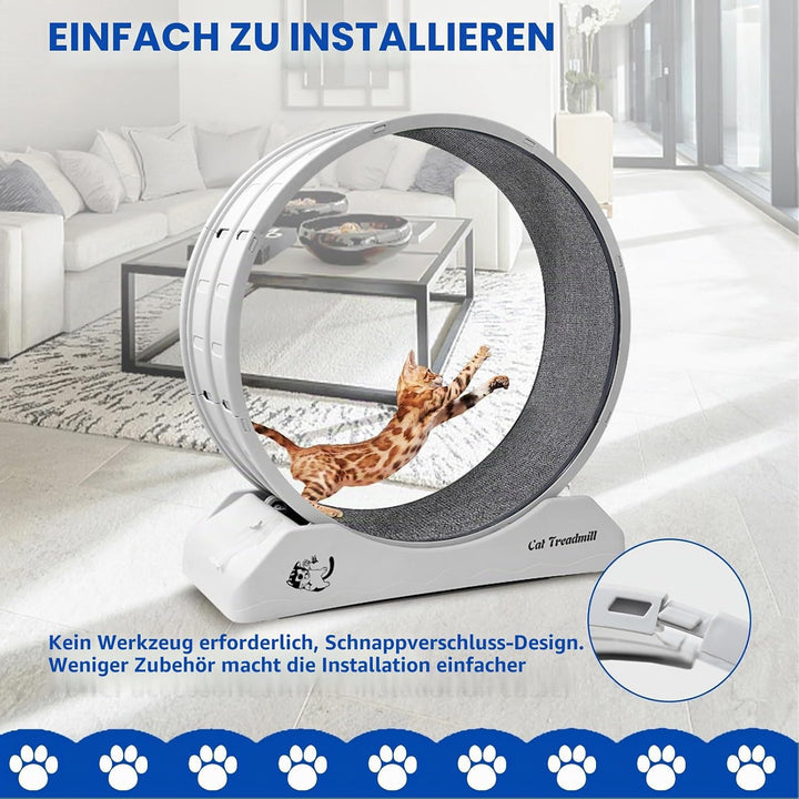 homegroove 31,5 Zoll Katzenräder für Indoor-Katzen, Plastik Katze Übung Laufband Rad mit Teppich Sta
