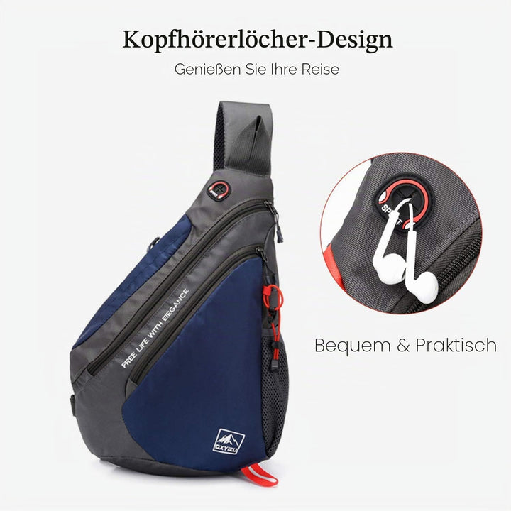 FANDARE Leicht Brusttasche Sling Rucksack Schultertasche Chest Bag Crossbody Umhängetasche Sporttasc