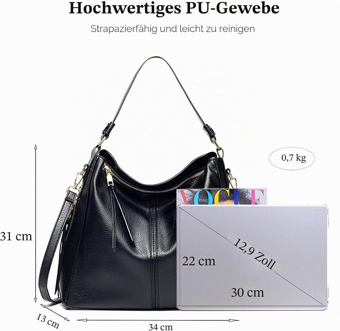 FANDARE Damen Handtasche Frauen Umhängetaschen Schultertasche PU Leder Tote Beutel Schultertasche fü