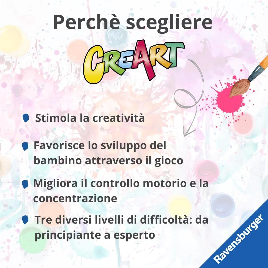 Ravensburger - CreArt D-Serie: Pinguine, Malset nach Zahlen, enthält ein vorgedrucktes Brett, einen