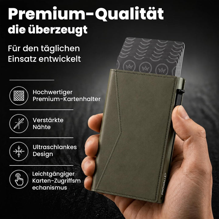 ProWallet Slim Deluxe - Slim Wallet mit RFID-Schutz 9,7 cm Schwarz, 9,7 cm Schwarz