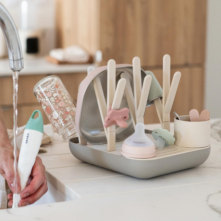 BÉABA Flaschen- und Kindergeschirrabtropfer – Grosses Fassungsvermögen, Modular, Für bis zu 6 Flasch