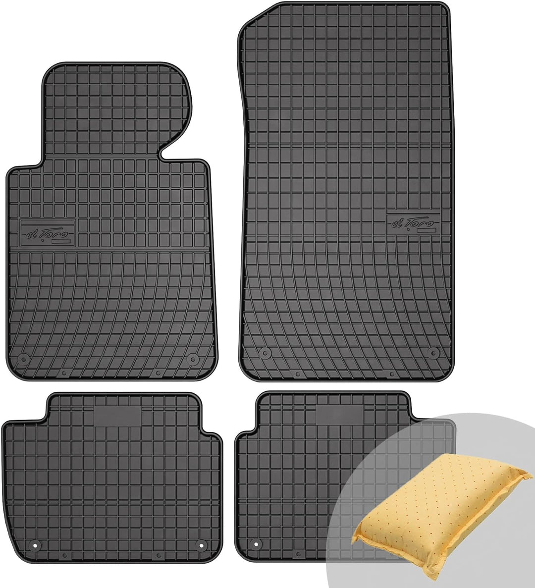 FROGUM EL Toro Gummimatten Ganzjähriges-Set von Autofussmatte Auto Fussmatten für BMW 3er E46 1998-2