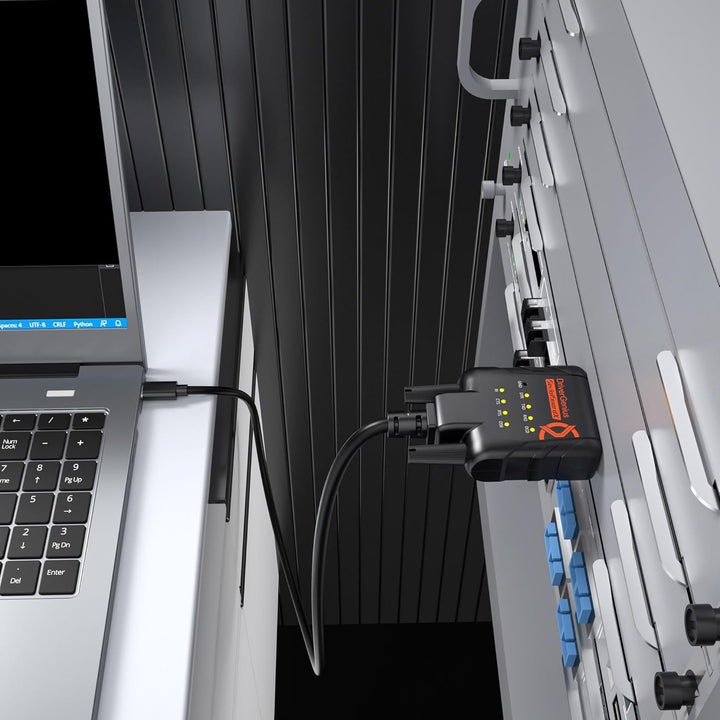 DriverGenius SerialGuardX Series | USB-C zu FTDI RS232 Seriell Adapter, 9 Datenüberwachungs-LEDs, ES