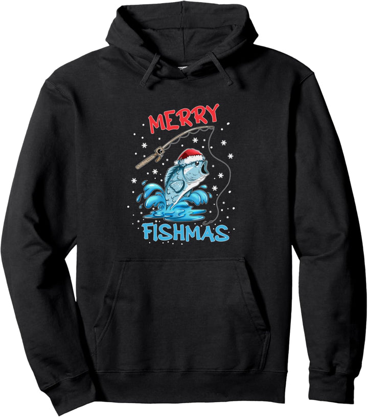 Merry Christmas Angler Angel Fisch Weihnachten Merry Fishmas Pullover Hoodie