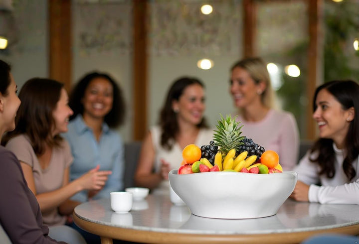 32 cm grosse Obstschale, weisses Porzellan, Salat-Servierschale, Obstkorb für Küche oder Brotkorb, T