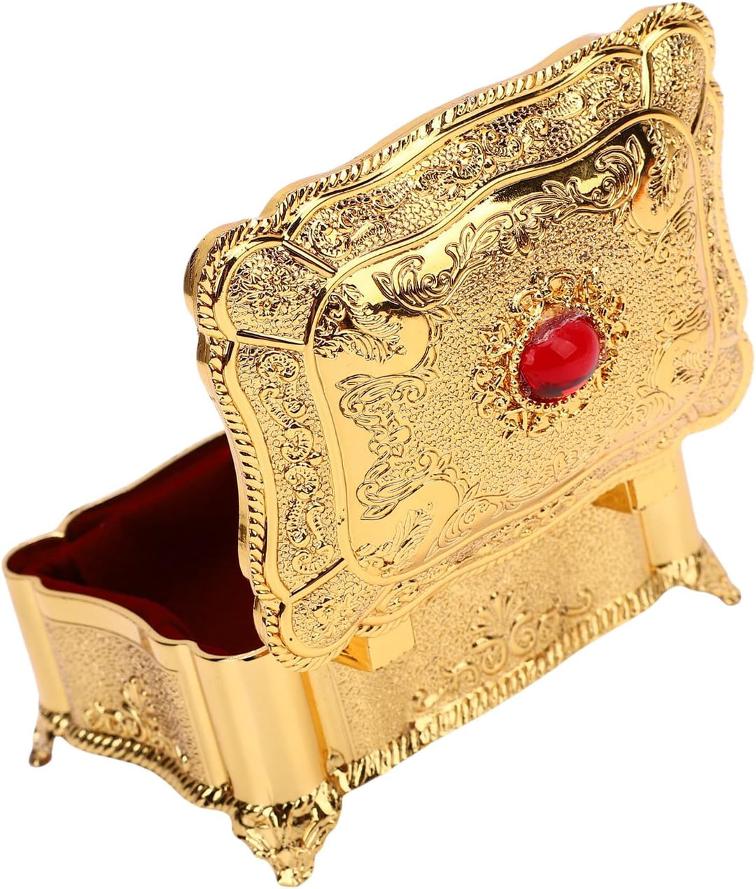 Vintage Sammelbare Figuren -Keepsake -Box, Schmuckschatulle, Vintage Antike Goldmütze, Schön und Pra